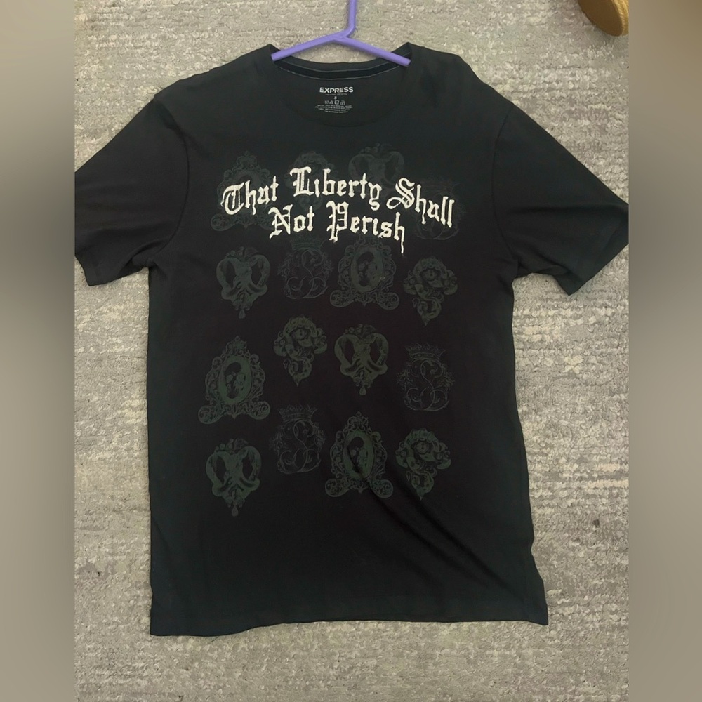 Express Black Short Sleeve Tee with Graphics